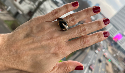 pierścionek Kabirski w czerni